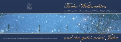 Weihnachtskarte Orbs-Schnee-Gestöber - BLAU
